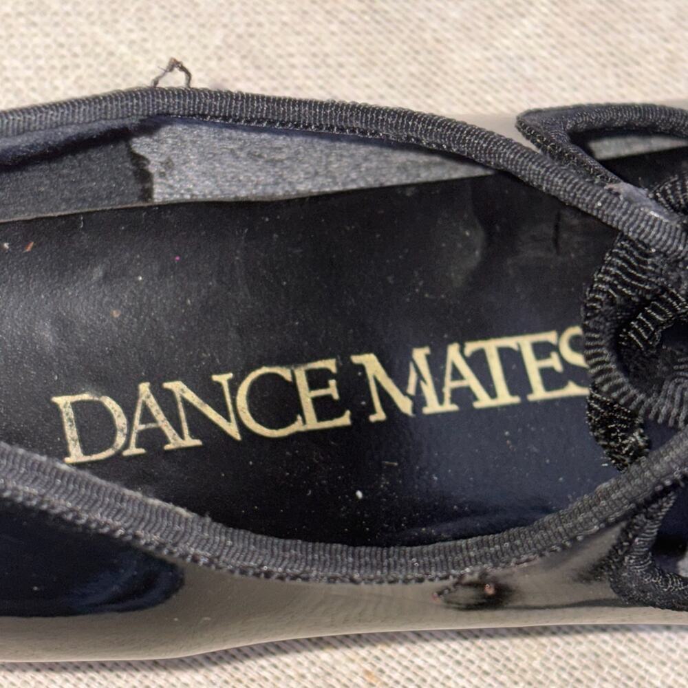 Dance Mates Girls Black Patent Tap Shoes Mary Jane Metal Taps Size 11.5 - Picture 7 of 8
